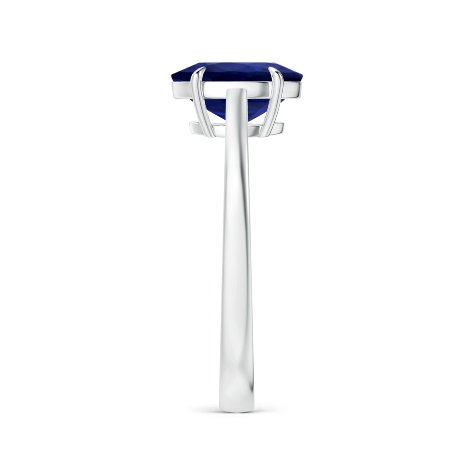 9.62x7.60x4.51mm AAA Claw-Set GIA Certified Solitaire Oval Blue Sapphire Reverse Tapered Shank Ring in 18K White Gold side 399
