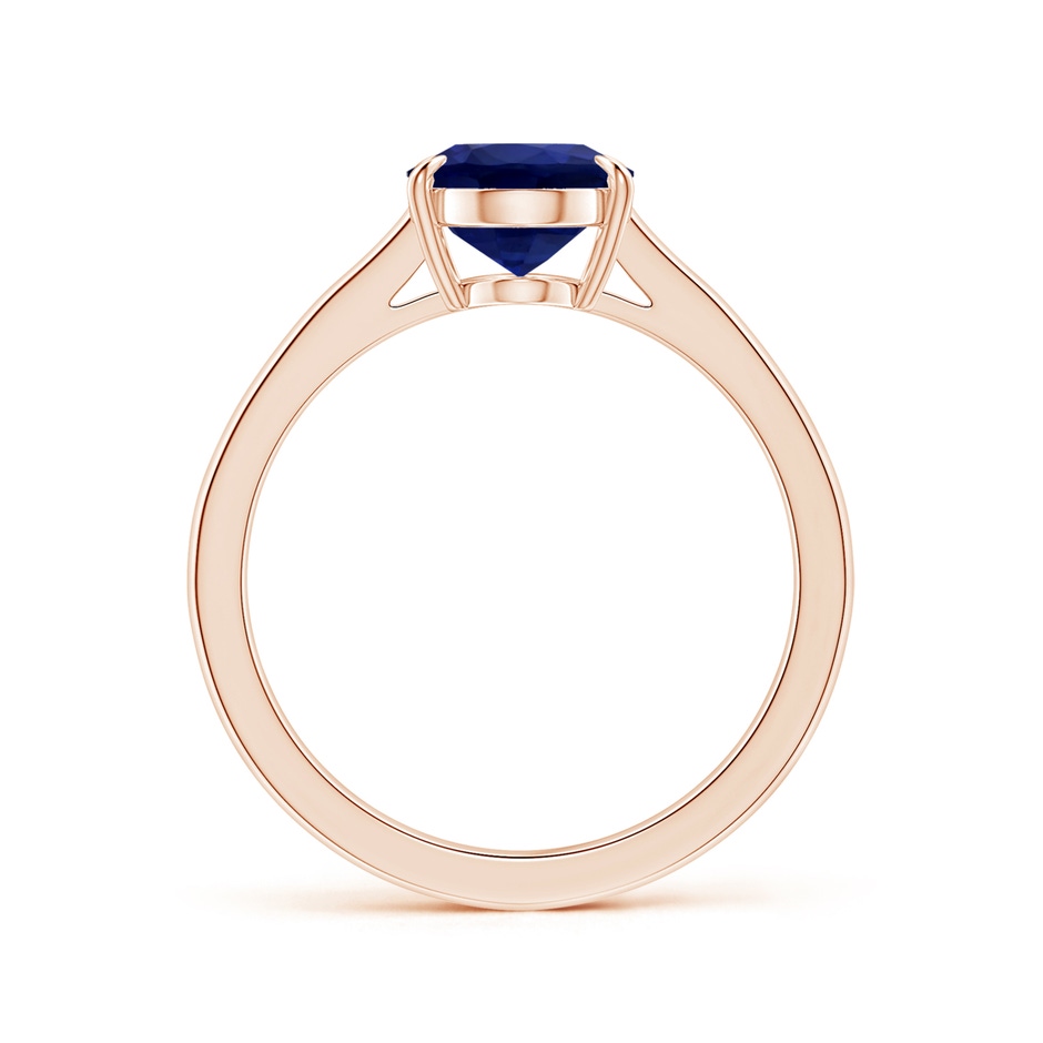 9.62x7.60x4.51mm AAA Claw-Set GIA Certified Solitaire Oval Blue Sapphire Reverse Tapered Shank Ring in Rose Gold side 199