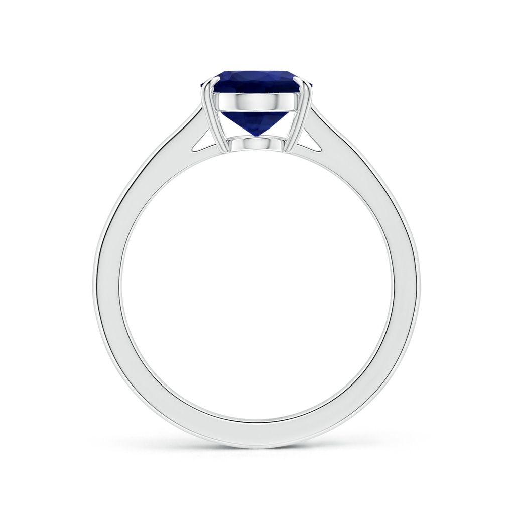 9.62x7.60x4.51mm AAA Claw-Set GIA Certified Solitaire Oval Blue Sapphire Reverse Tapered Shank Ring in White Gold Side 199