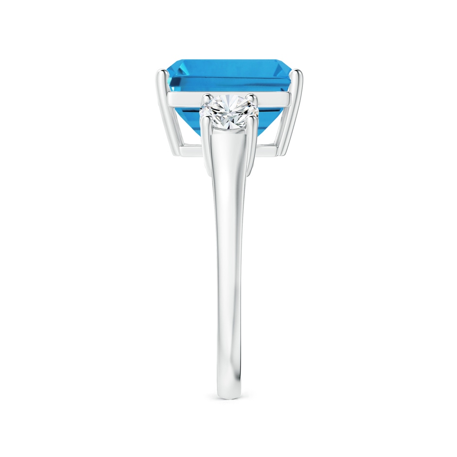 10.81x8.90x5.59mm AAA Three Stone GIA Certified Emerald-Cut Swiss Blue Topaz Tapered Ring with Diamonds in P950 Platinum side 399