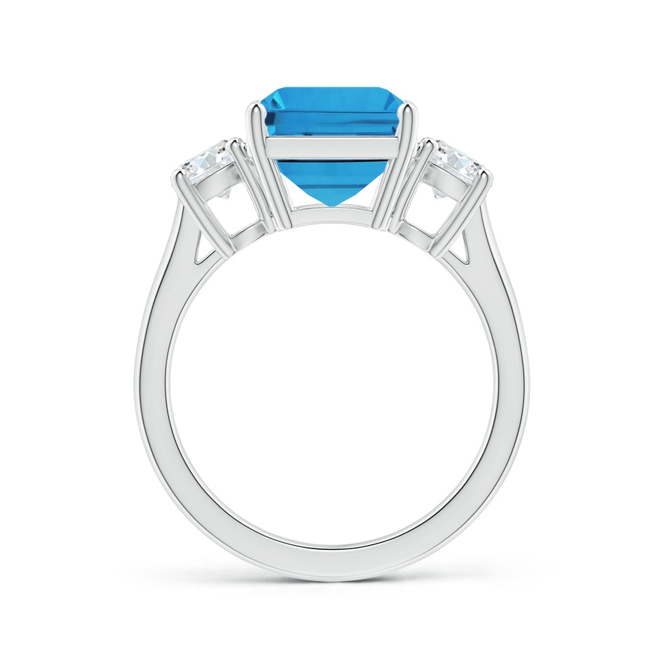 10.81x8.90x5.59mm AAA Three Stone GIA Certified Emerald-Cut Swiss Blue Topaz Tapered Ring with Diamonds in White Gold side 199