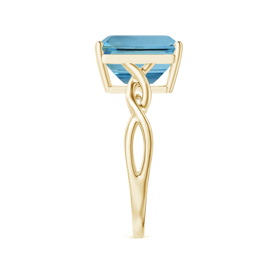 10.89x8.83x6.52mm AAAA Prong-Set GIA Certified Solitaire Emerald-Cut Aquamarine Twisted Shank Ring in 18K Yellow Gold side-2