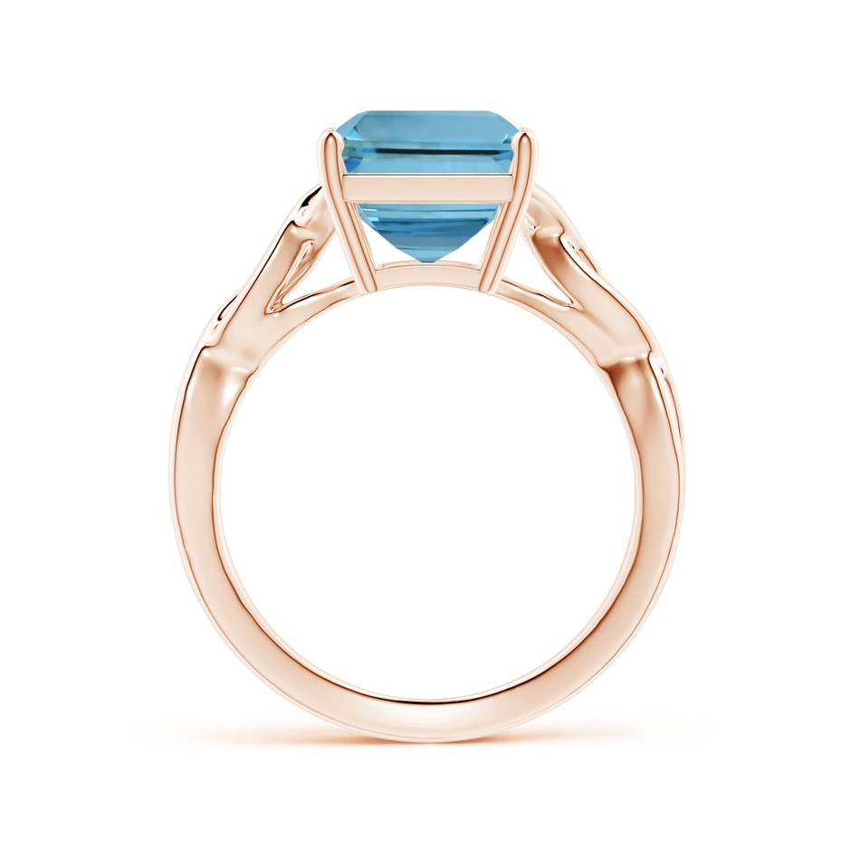 10.89x8.83x6.52mm AAAA Prong-Set GIA Certified Solitaire Emerald-Cut Aquamarine Twisted Shank Ring in Rose Gold side-1