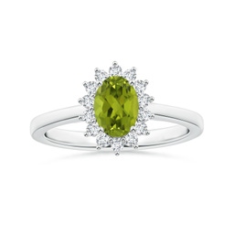 Halo Platinum Peridot Rings
