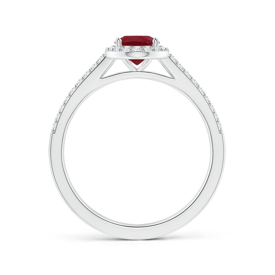 7.86x6.16x4.51mm AA GIA Certified Oval Ruby Halo Ring with Diamond Split Shank in P950 Platinum Side-1