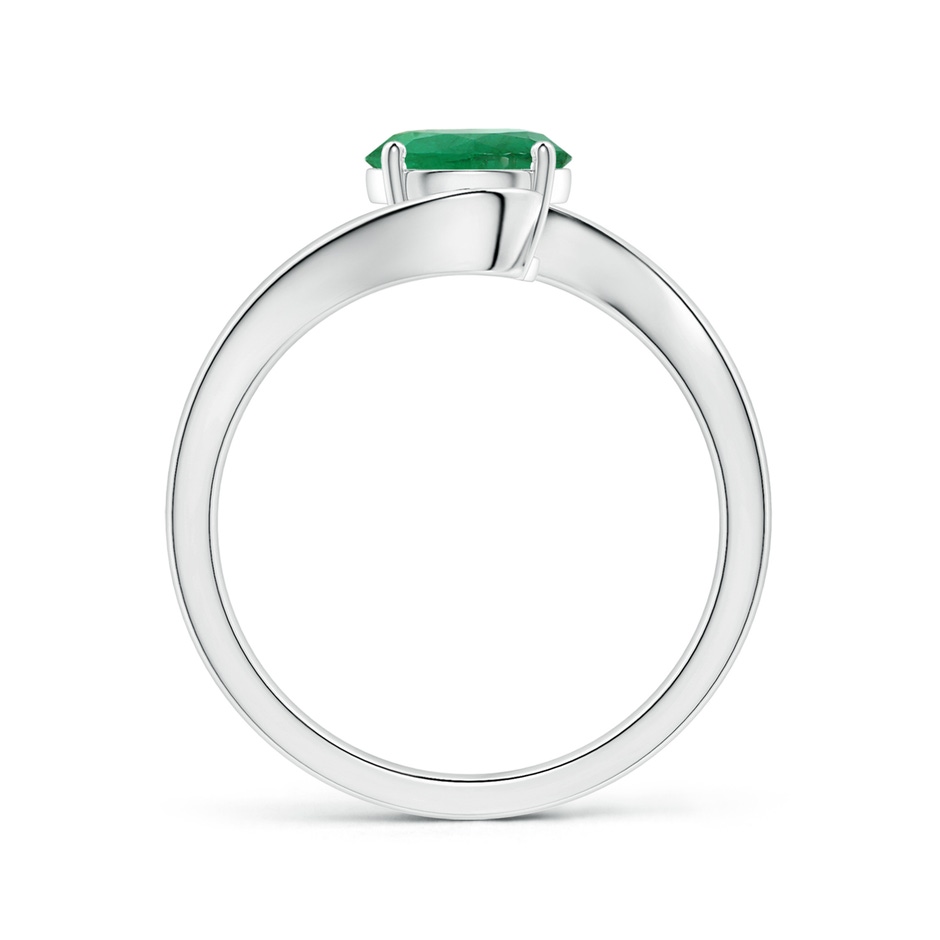 6.82x6.72x4.34mm AAA Prong-Set GIA Certified Solitaire Round Emerald Bypass Ring in 18K White Gold side 199