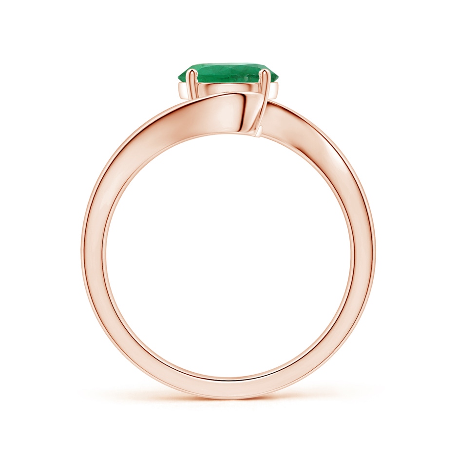 6.82x6.72x4.34mm AAA Prong-Set GIA Certified Solitaire Round Emerald Bypass Ring in 9K Rose Gold side 199