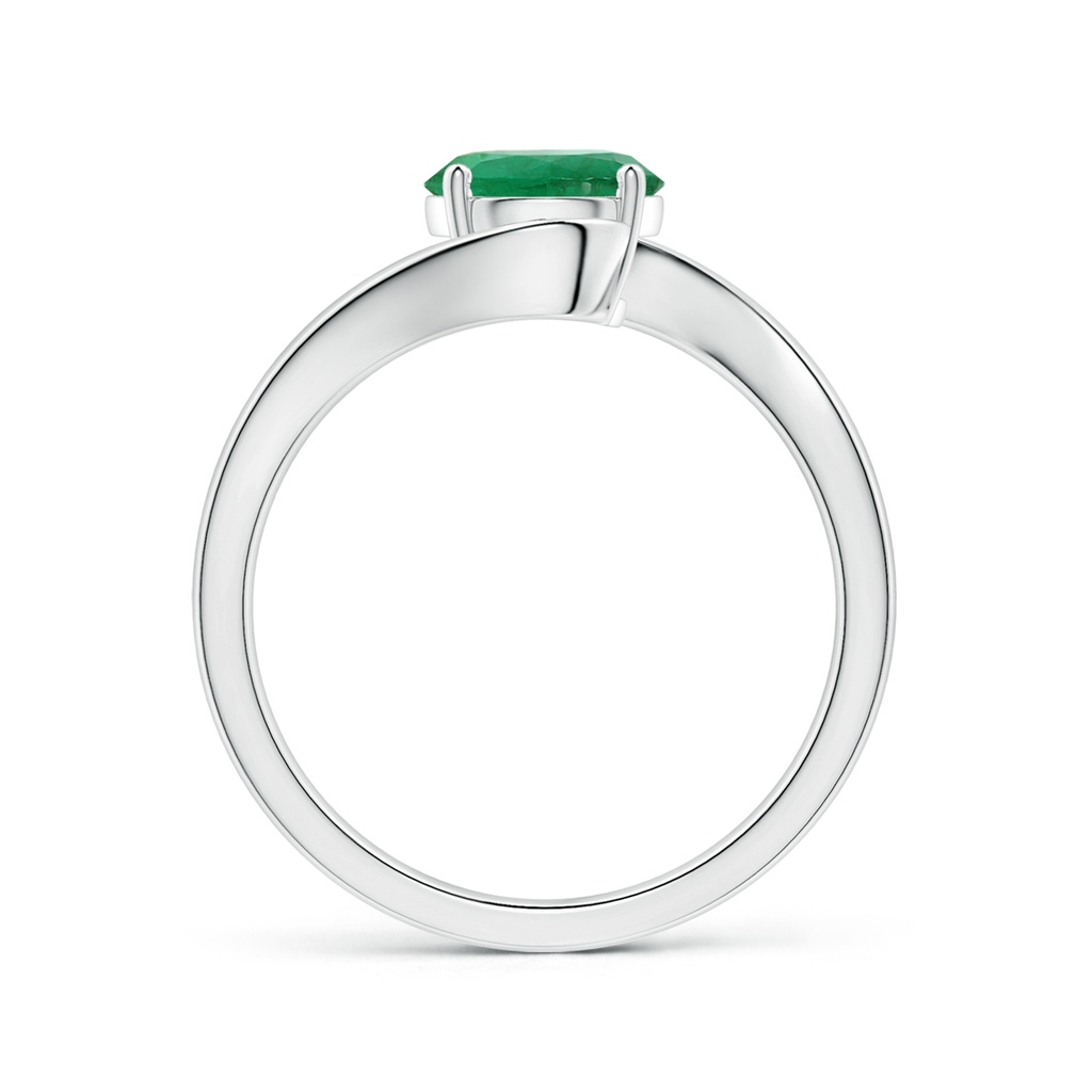 6.82x6.72x4.34mm AAA Prong-Set GIA Certified Solitaire Round Emerald Bypass Ring in P950 Platinum Side 199