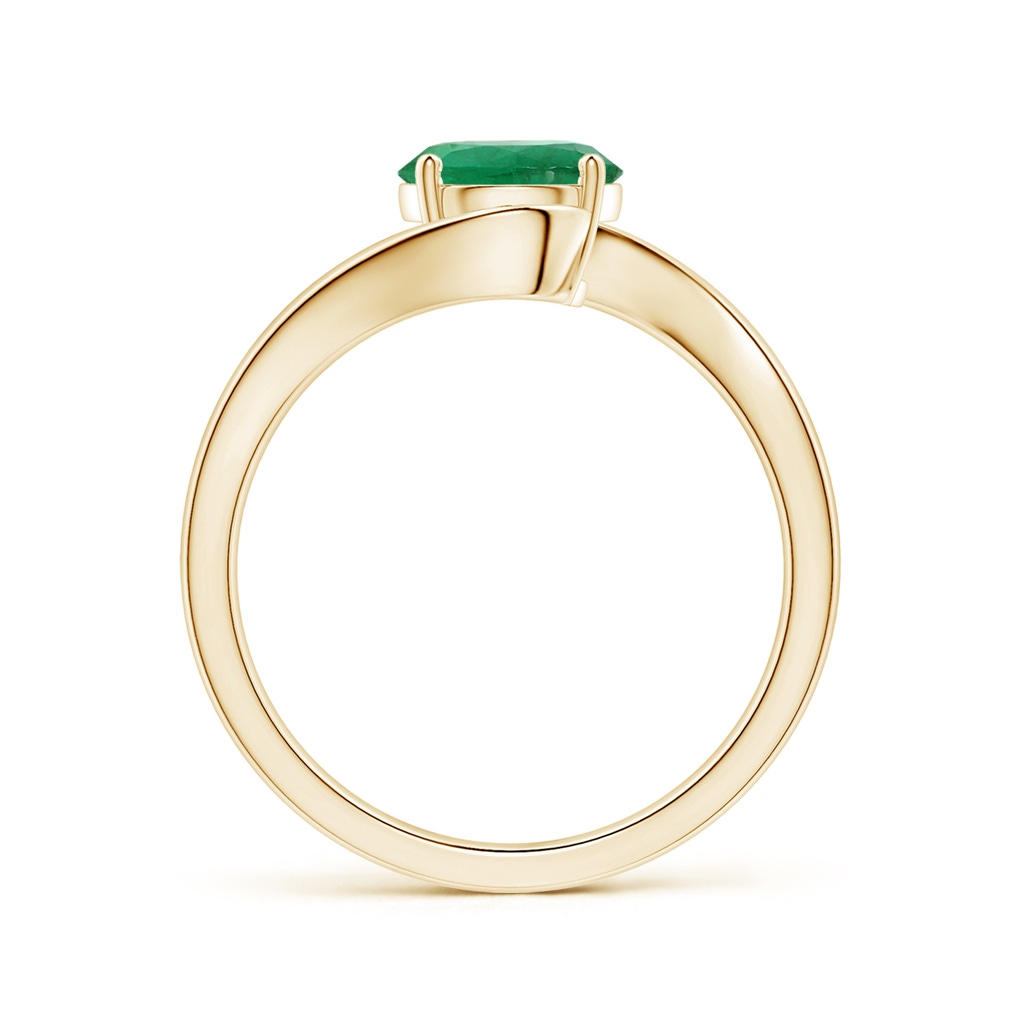 6.82x6.72x4.34mm AAA Prong-Set GIA Certified Solitaire Round Emerald Bypass Ring in Yellow Gold - side 199