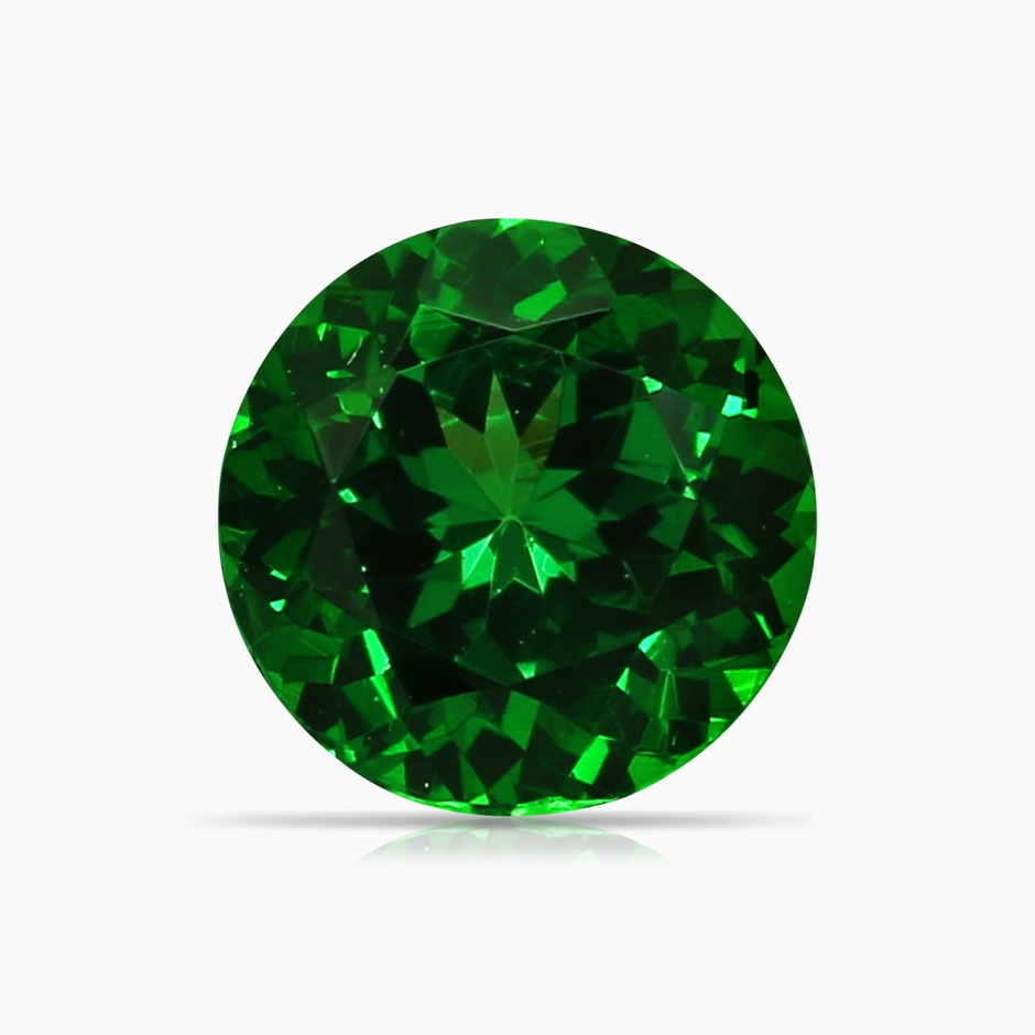 6mm AAAA Prong-Set GIA Certified Solitaire Round Tsavorite Bypass Ring in P950 Platinum Stone