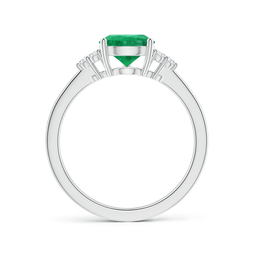 9.37x6.33x4.36mm AAA GIA Certified Reverse Tapered Pear-Shaped Emerald Ring with Side Diamonds in White Gold Side 199