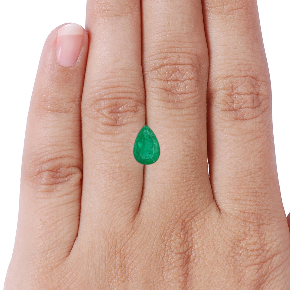 9.37x6.33x4.36mm AAA GIA Certified Reverse Tapered Pear-Shaped Emerald Ring with Side Diamonds in White Gold side 799