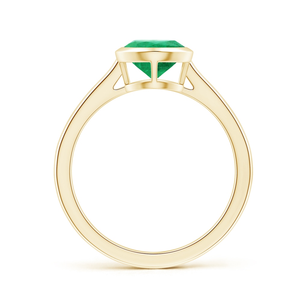 9.37x6.33x4.36mm AAA GIA Certified Bezel-Set Pear-Shaped Emerald Solitaire Ring in Yellow Gold Side 199