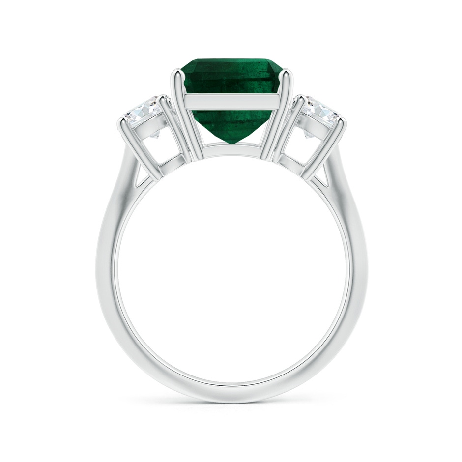10.31x8.20x6.57mm AA GIA Certified Three Stone Emerald-Cut Emerald Knife-Edge Shank Ring with Diamonds in P950 Platinum side 199