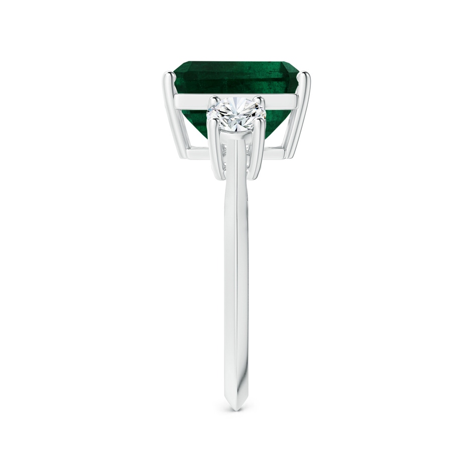 10.31x8.20x6.57mm AA GIA Certified Three Stone Emerald-Cut Emerald Knife-Edge Shank Ring with Diamonds in P950 Platinum side 399