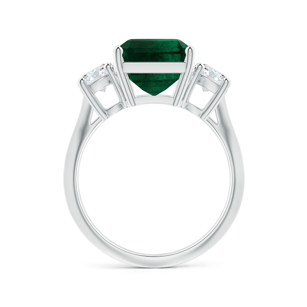 10.31x8.20x6.57mm AA GIA Certified Three Stone Emerald-Cut Emerald Knife-Edge Shank Ring with Diamonds in White Gold - side 199