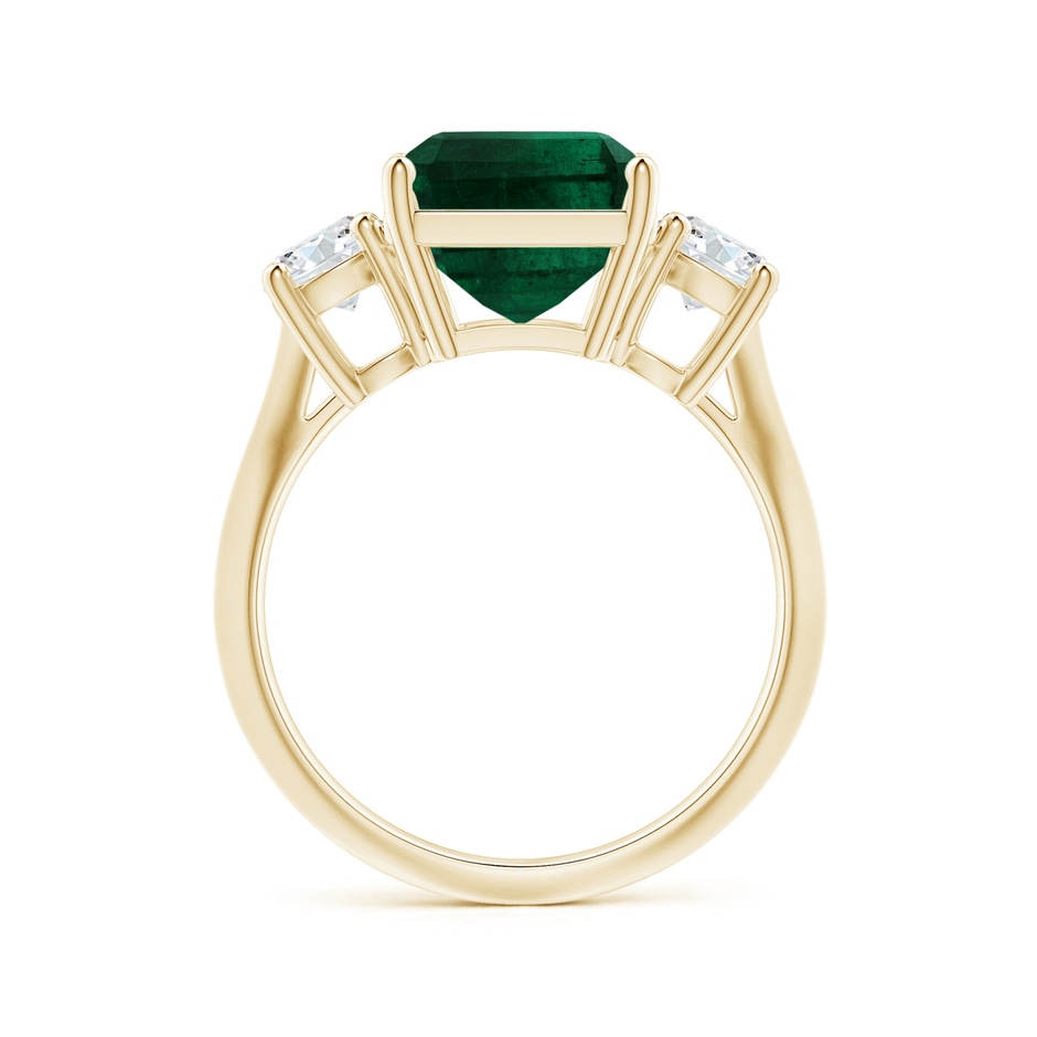 10.31x8.20x6.57mm AA GIA Certified Three Stone Emerald-Cut Emerald Knife-Edge Shank Ring with Diamonds in Yellow Gold side 199