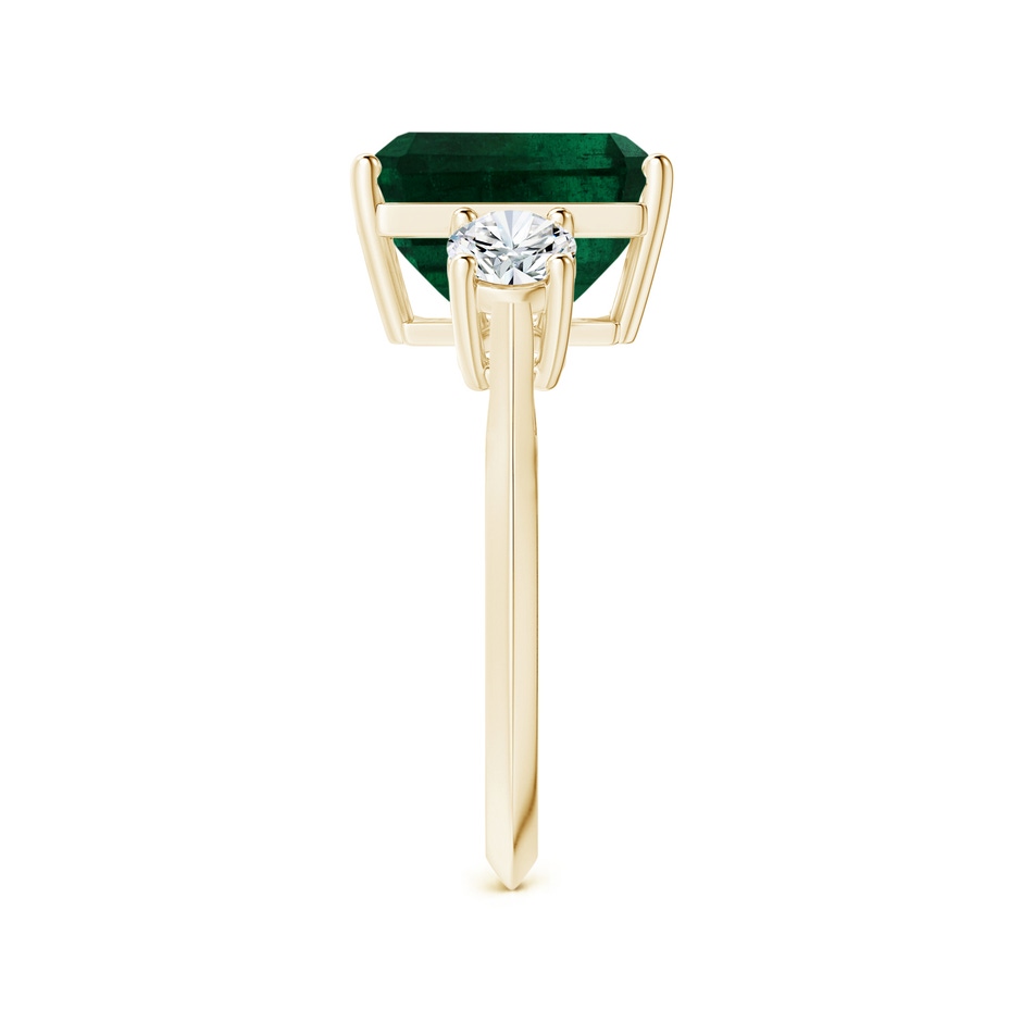 10.31x8.20x6.57mm AA GIA Certified Three Stone Emerald-Cut Emerald Knife-Edge Shank Ring with Diamonds in Yellow Gold side 399