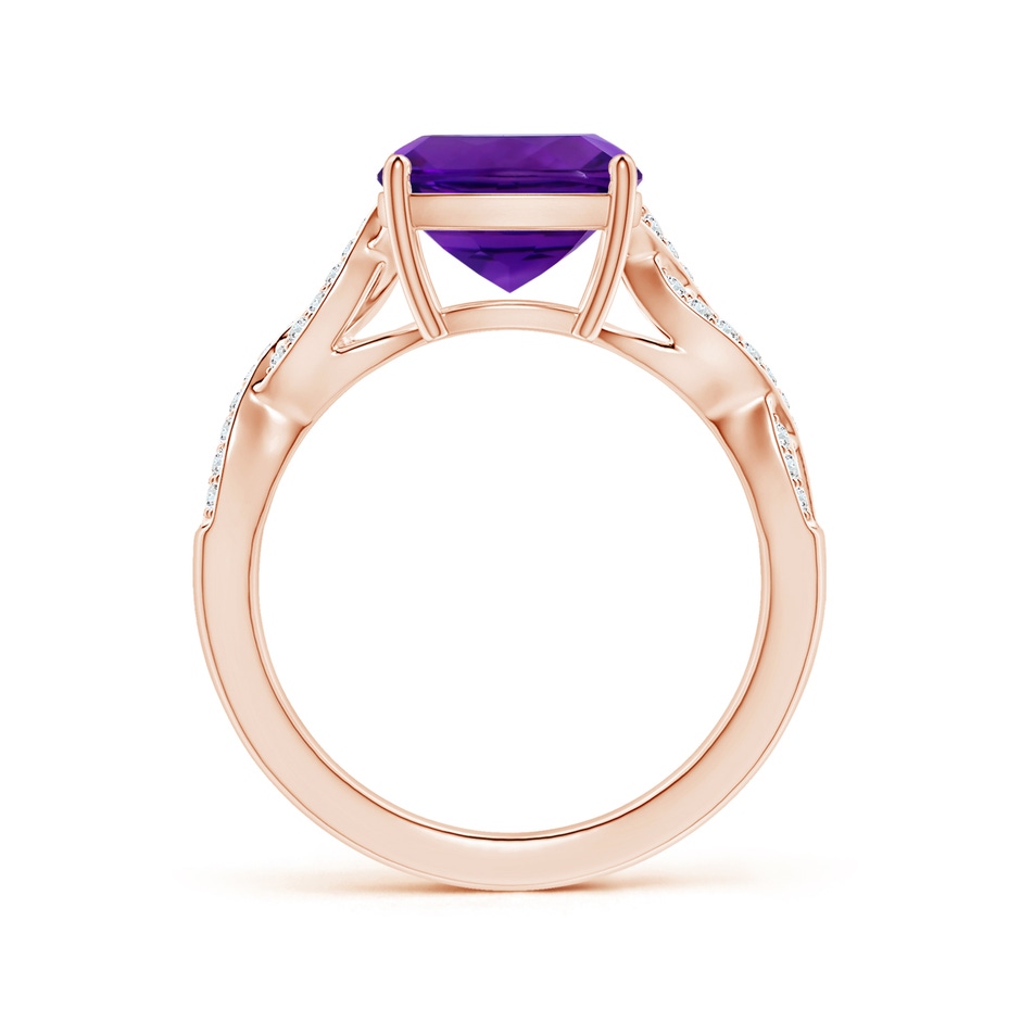 9.05x9.01x5.66mm AAAA Prong-Set GIA Certified Cushion Amethyst Twist Shank Ring in 18K Rose Gold side 199