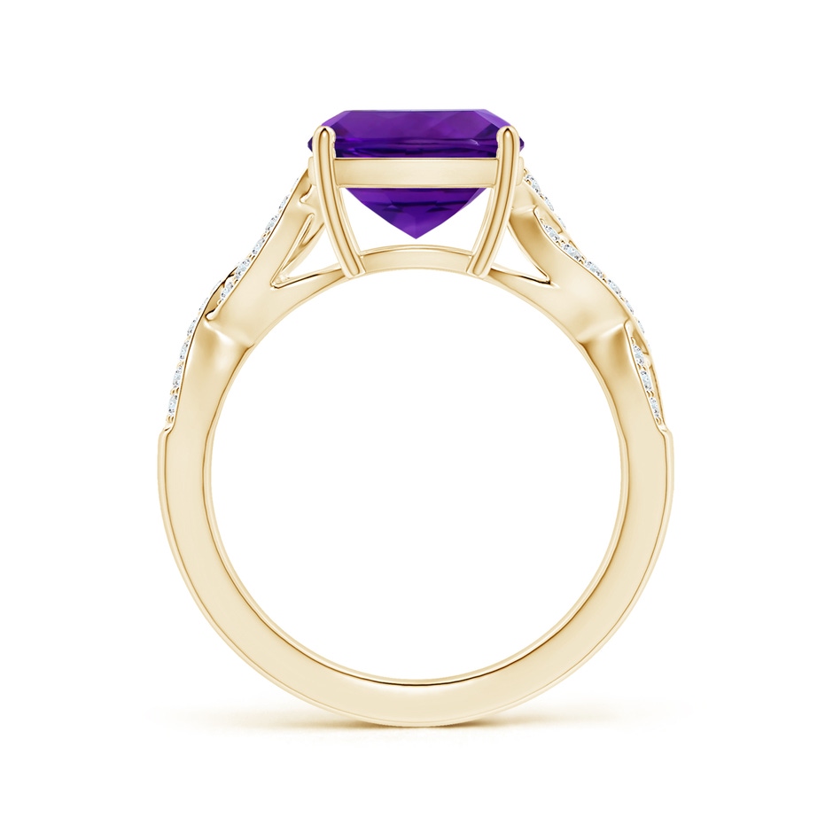 9.05x9.01x5.66mm AAAA Prong-Set GIA Certified Cushion Amethyst Twist Shank Ring in Yellow Gold side 199