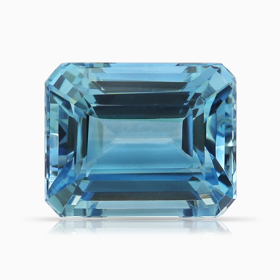 10.89x8.83x6.52mm AAAA GIA Certified Emerald-Cut Aquamarine Halo Ring with Diamond Split Shank in Rose Gold stone