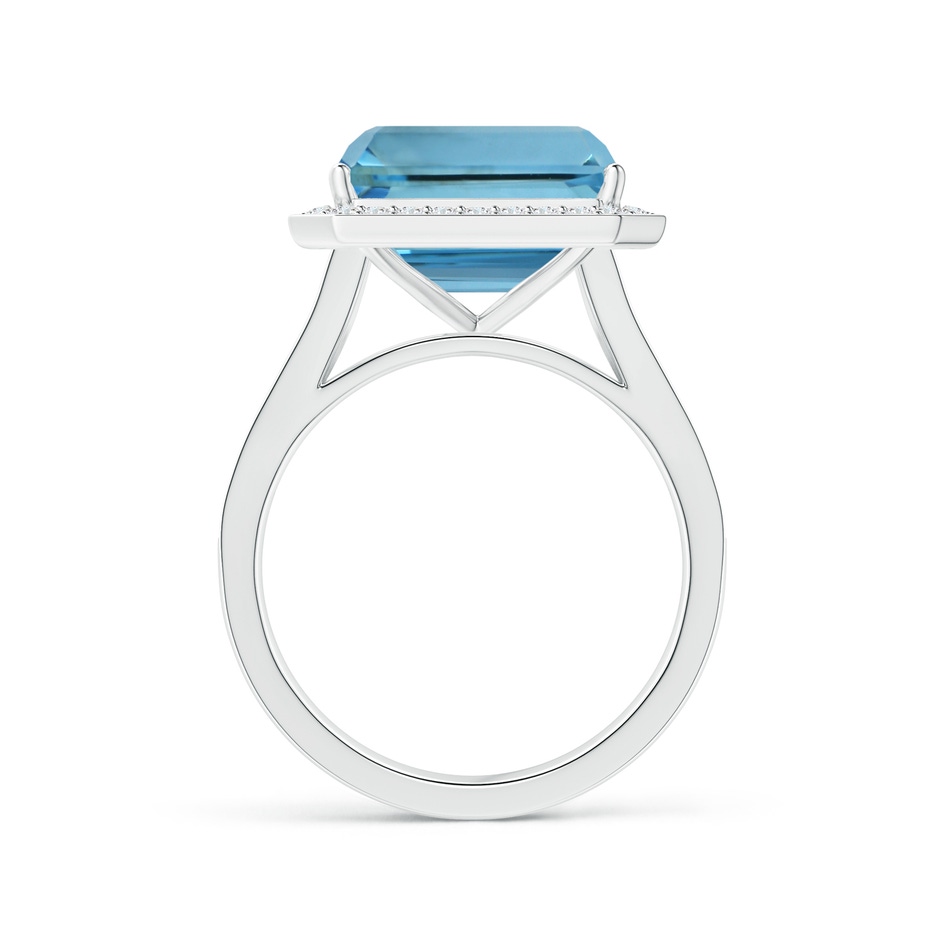 10.89x8.83x6.52mm AAAA GIA Certified Emerald-Cut Aquamarine Halo Ring with Diamond Split Shank in White Gold side-1