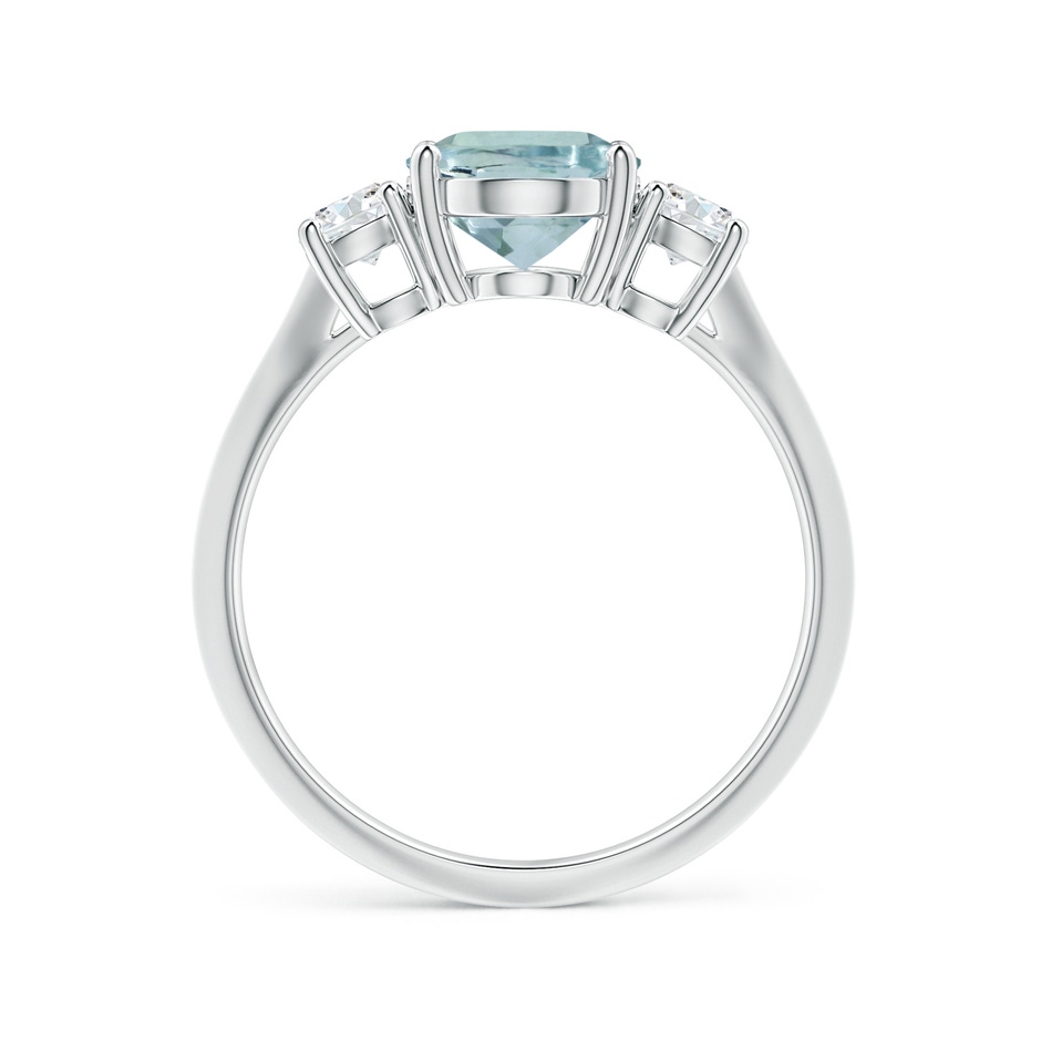 9.91x7.81x5.24mm AA GIA Certified Three Stone Oval Aquamarine Knife-Edged Shank Ring in P950 Platinum side 199