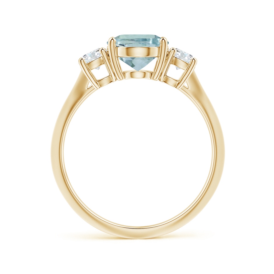 9.91x7.81x5.24mm AA GIA Certified Three Stone Oval Aquamarine Knife-Edged Shank Ring in Yellow Gold side 199