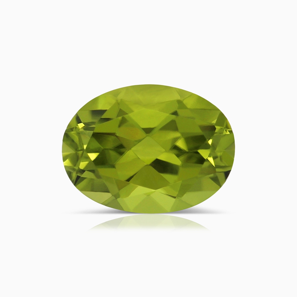 8.02x5.97x4.09mm AAA GIA Certified Solitaire Tilted Oval Peridot Bypass Split Shank Ring in P950 Platinum Side 599