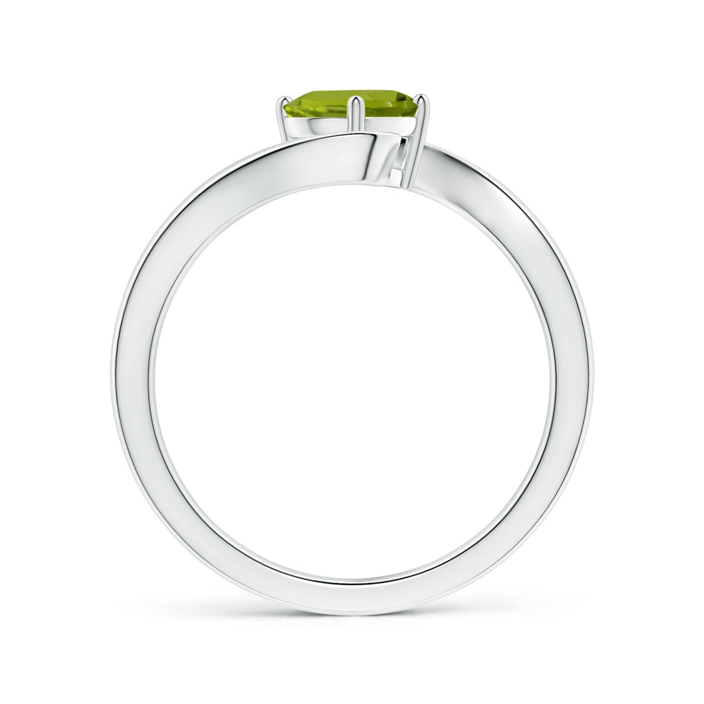 8.02x5.97x4.09mm AAA GIA Certified Solitaire Tilted Oval Peridot Bypass Split Shank Ring in White Gold Side 199