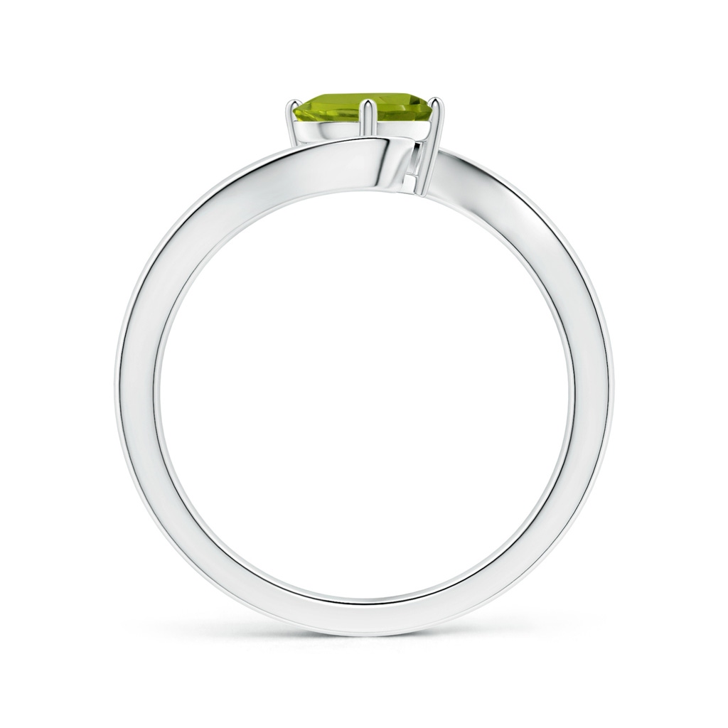 8.02x5.97x4.09mm AAA GIA Certified Solitaire Tilted Oval Peridot Bypass Split Shank Ring in White Gold - side 199