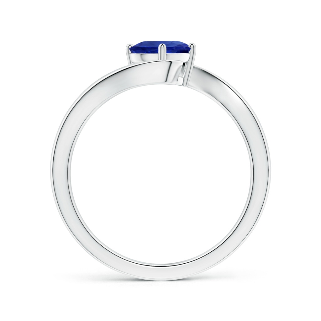 8.15x6.10x3.74mm AA Tilted Oval Blue Sapphire Solitaire Ring with Split Bypass Shank in P950 Platinum Side 199