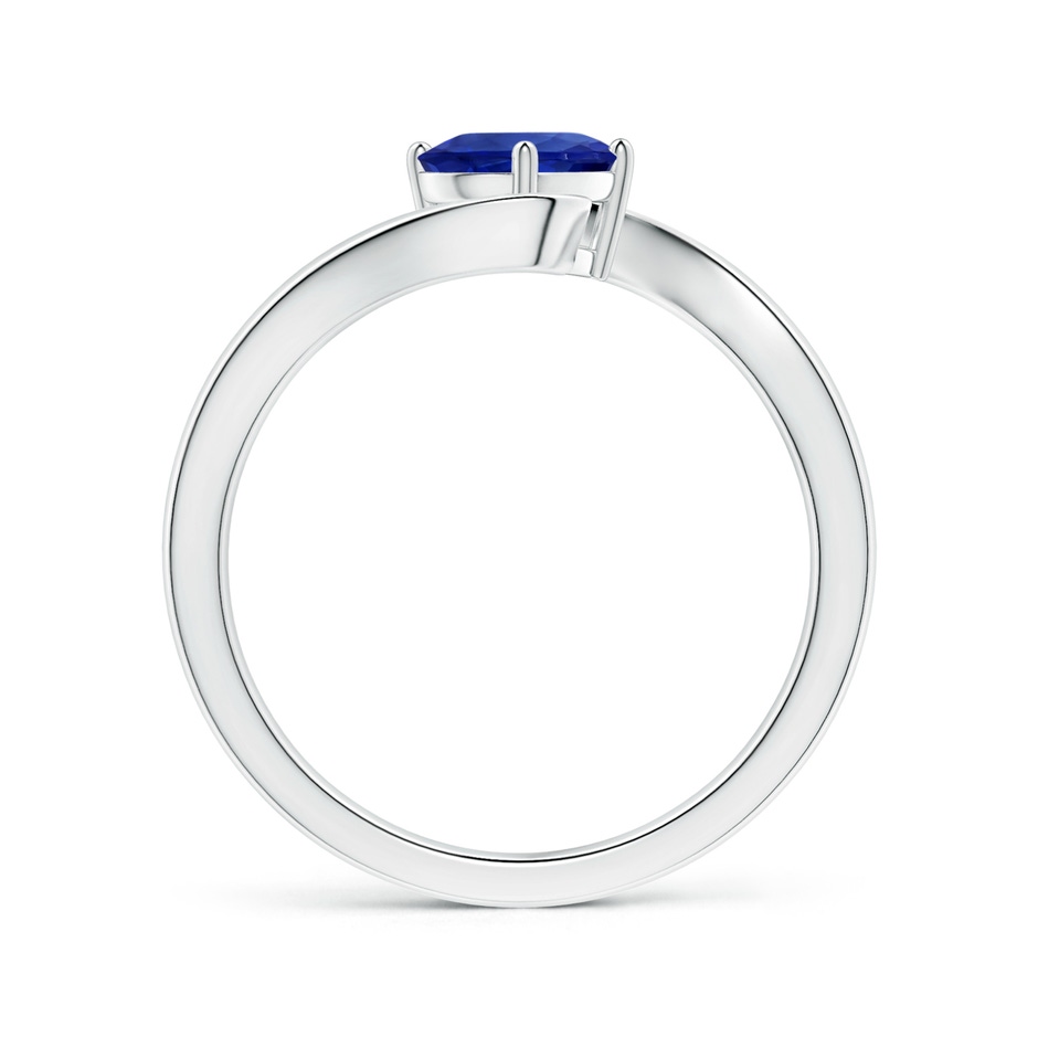 8.15x6.10x3.74mm AA Tilted Oval Blue Sapphire Solitaire Ring with Split Bypass Shank in White Gold side 199