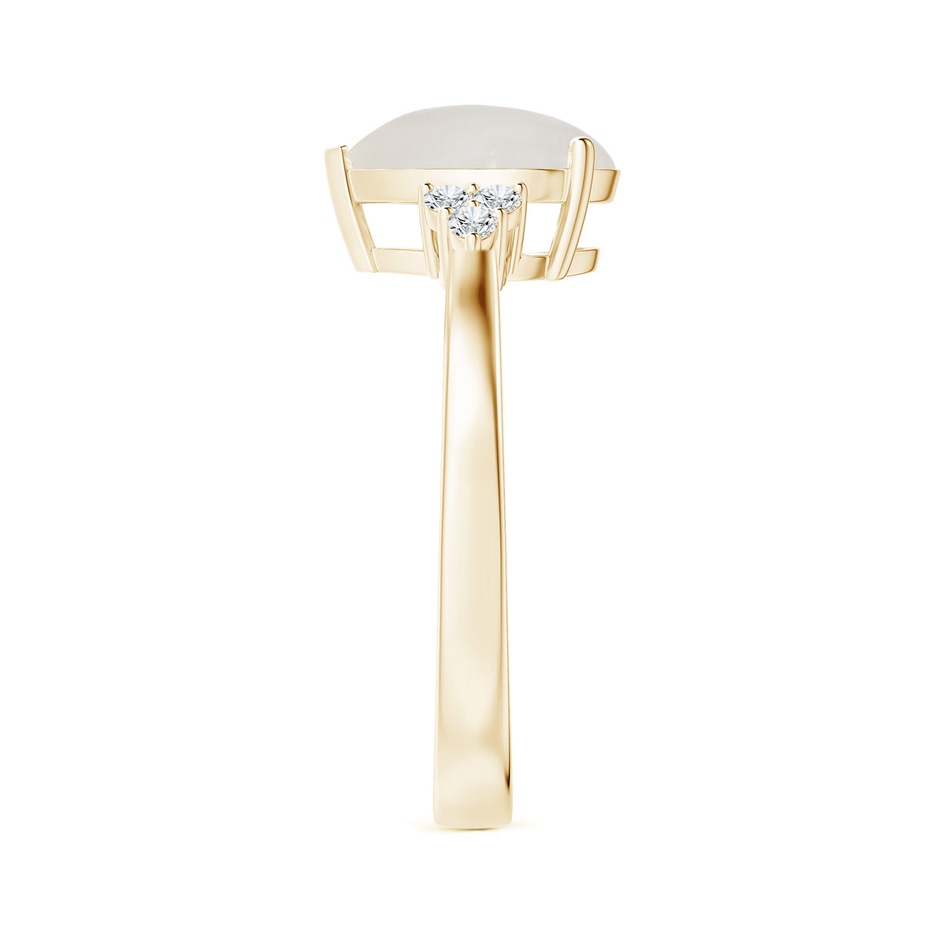 10.13x6.92x3.56mm AAAA GIA Certified Pear-Shaped Rainbow Moonstone Reverse Tapered Ring with Diamonds in Yellow Gold side 399