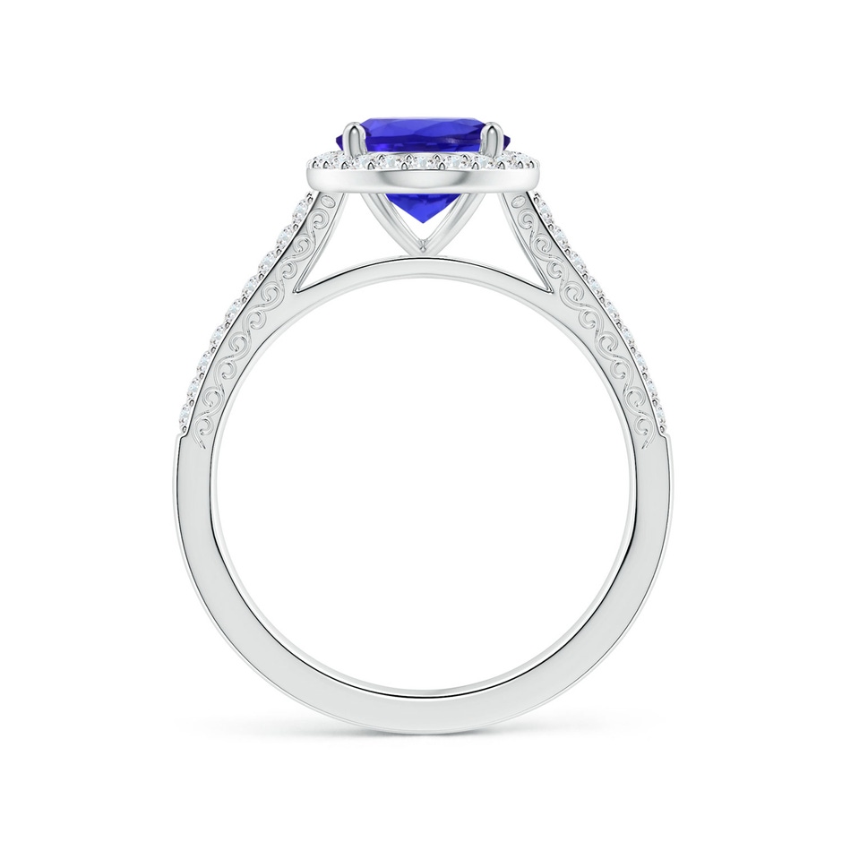 10.06x8.01x5.44mm AAAA GIA Certified Oval Tanzanite Halo Scroll Ring with Diamond Split Shank in White Gold side 199