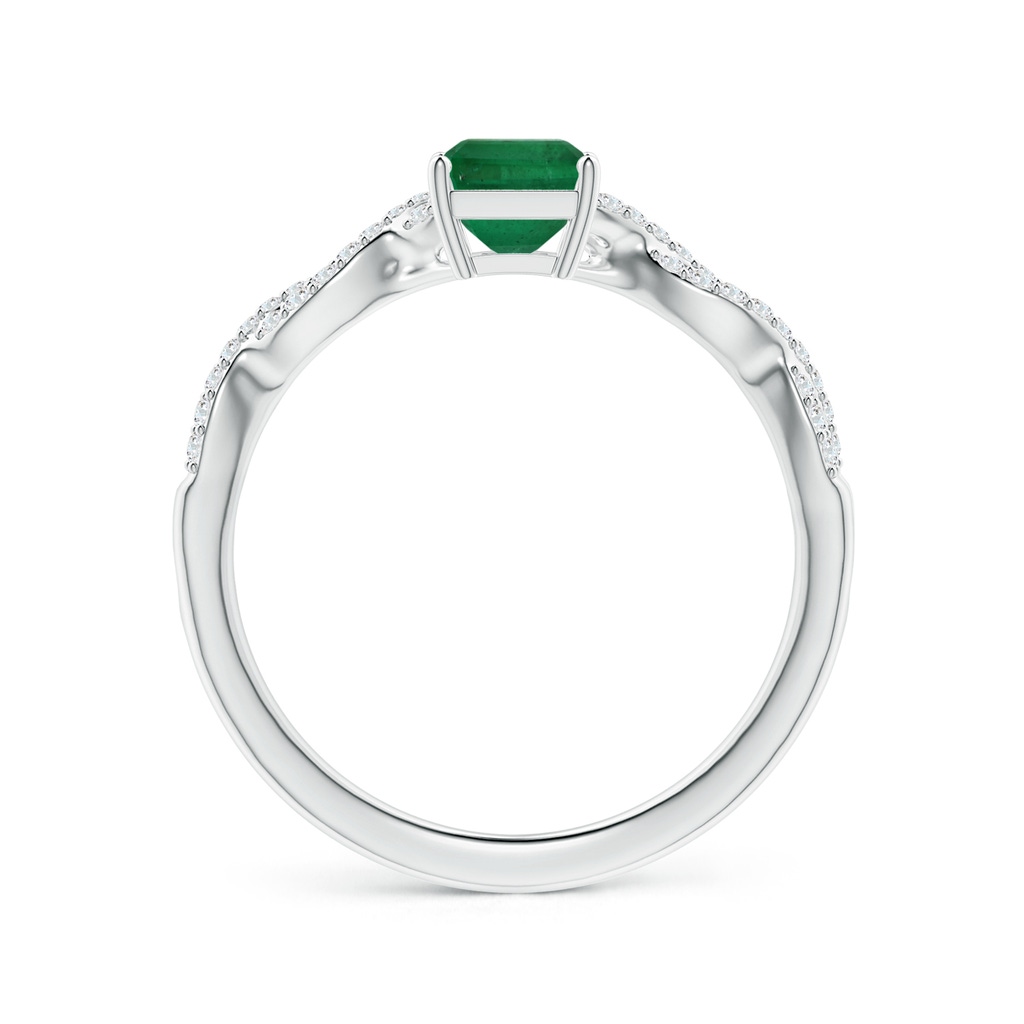 8.81x6.82x5.27mm AAA Prong-Set GIA Certified Emerald-Cut Emerald Ring with Diamond Twist Shank in 18K White Gold Side 199