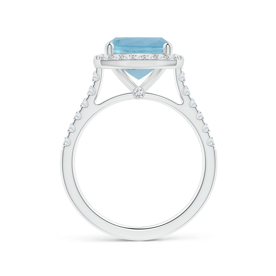 11.13x9.10x6.21mm AAAA GIA Certified Cushion Aquamarine Single Halo Ring with Diamonds in P950 Platinum side 199