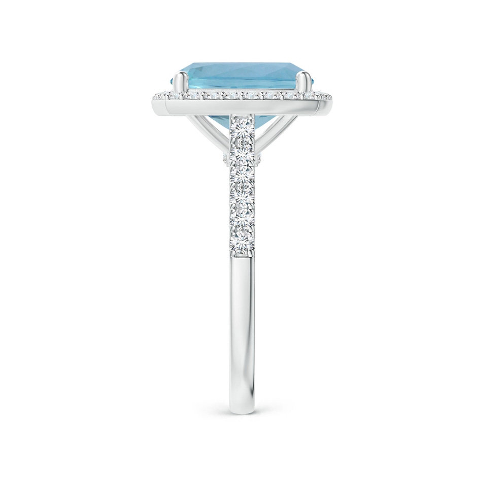 11.13x9.10x6.21mm AAAA GIA Certified Cushion Aquamarine Single Halo Ring with Diamonds in P950 Platinum side 399