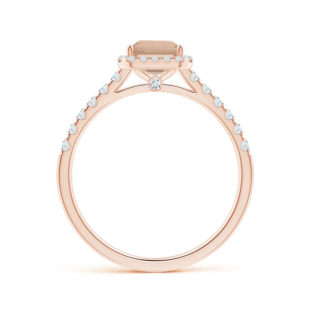 8.11x6.03x4.13mm AAA GIA Certified Emerald-Cut Morganite Halo Ring with Diamonds in 18K Rose Gold Side 199