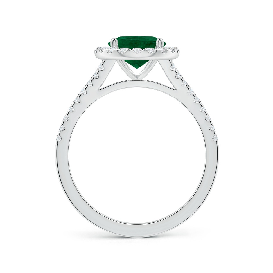 9.14x6.95x4.59mm AAA GIA Certified Oval Emerald Split Shank Ring with Diamond Halo in White Gold side 199