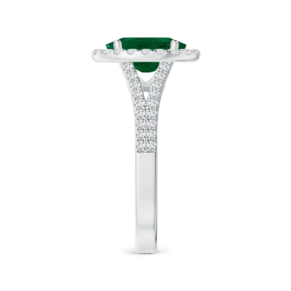 9.14x6.95x4.59mm AAA GIA Certified Oval Emerald Split Shank Ring with Diamond Halo in White Gold side 399