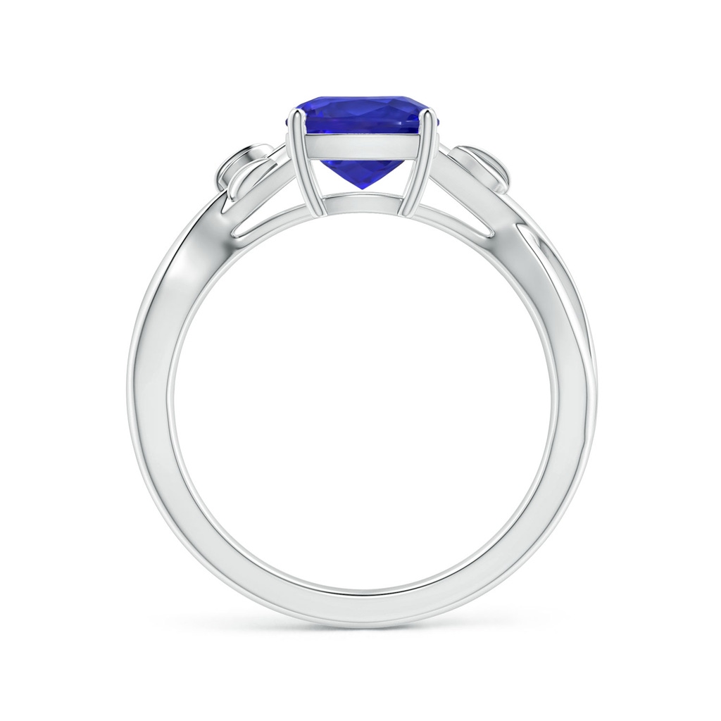 6.89x6.86x4.60mm AAA Nature Inspired GIA Certified Prong-Set Cushion Tanzanite Solitaire Ring in P950 Platinum Side 199