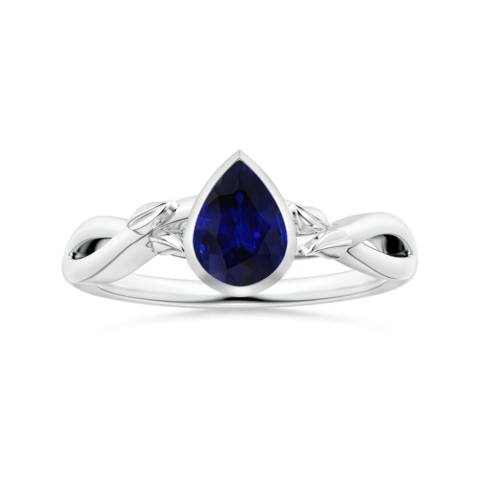 8.19x6.23x3.40mm AAA Nature Inspired GIA Certified Bezel-Set Pear-Shaped Sapphire Ring with Diamonds in P950 Platinum 