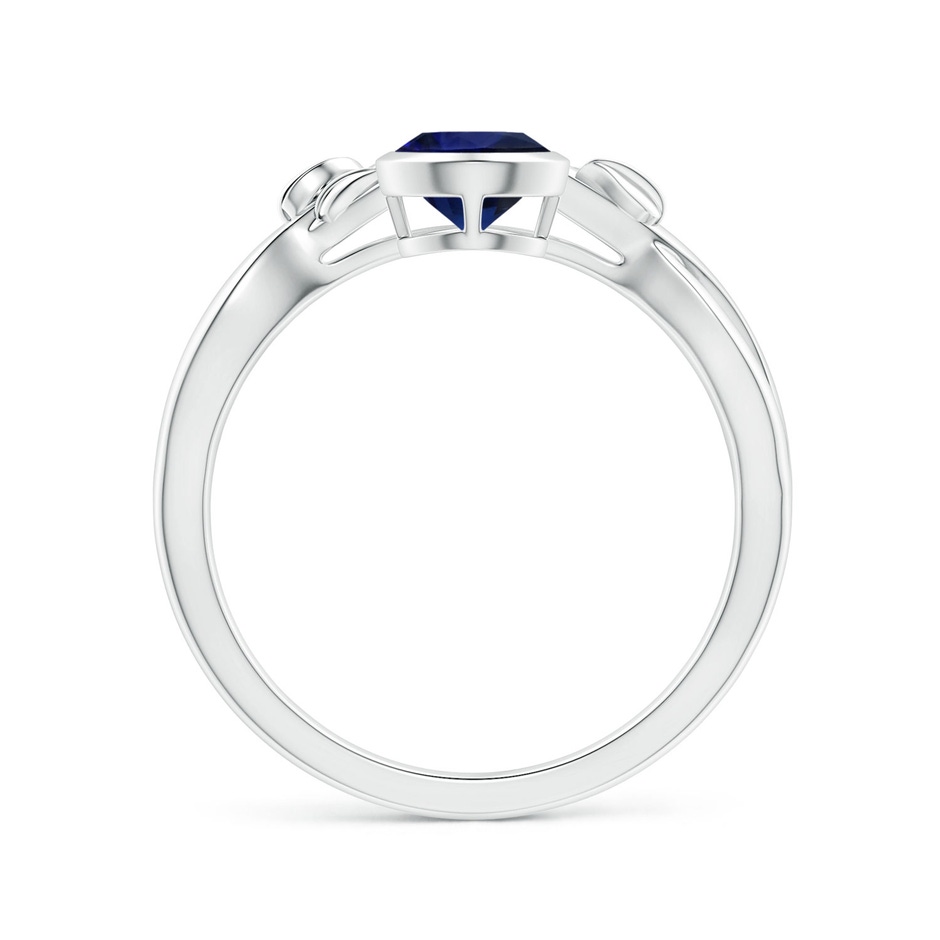 8.19x6.23x3.40mm AAA Nature Inspired GIA Certified Bezel-Set Pear-Shaped Sapphire Ring with Diamonds in P950 Platinum Side-1