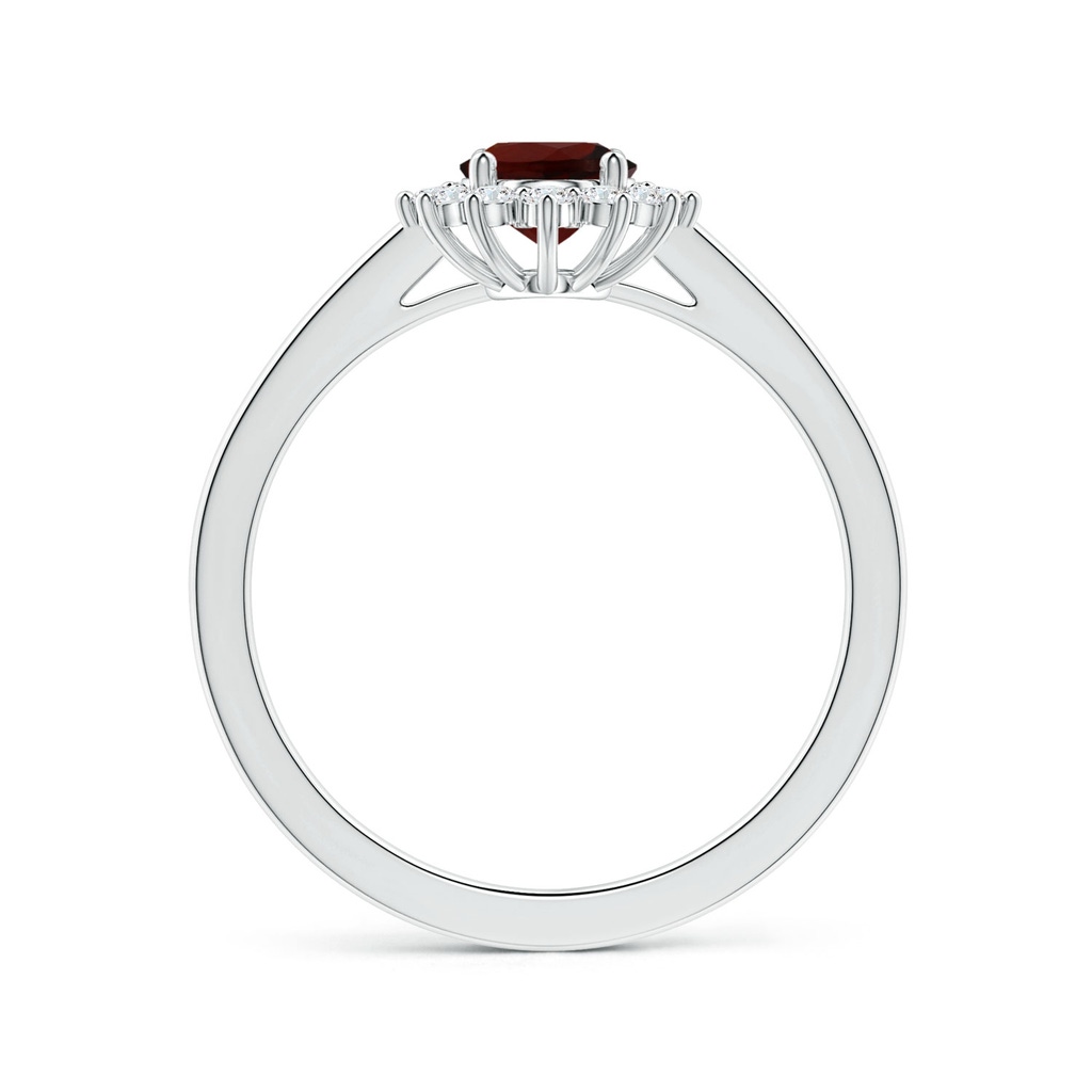 8.16x6.07x3.91mm AAA Princess Diana Inspired GIA Certified Oval Garnet Halo Ring in P950 Platinum - side 199