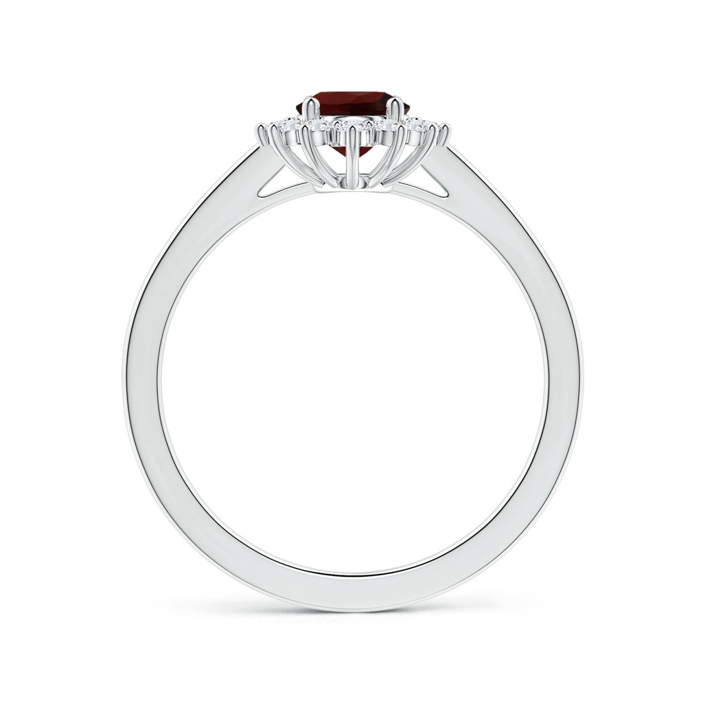 8.16x6.07x3.91mm AAA Princess Diana Inspired GIA Certified Oval Garnet Halo Ring in White Gold Side 199