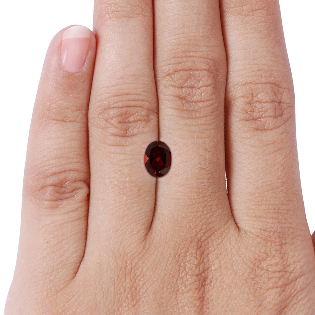 8.16x6.07x3.91mm AAA Princess Diana Inspired GIA Certified Oval Garnet Halo Ring in White Gold Side 799