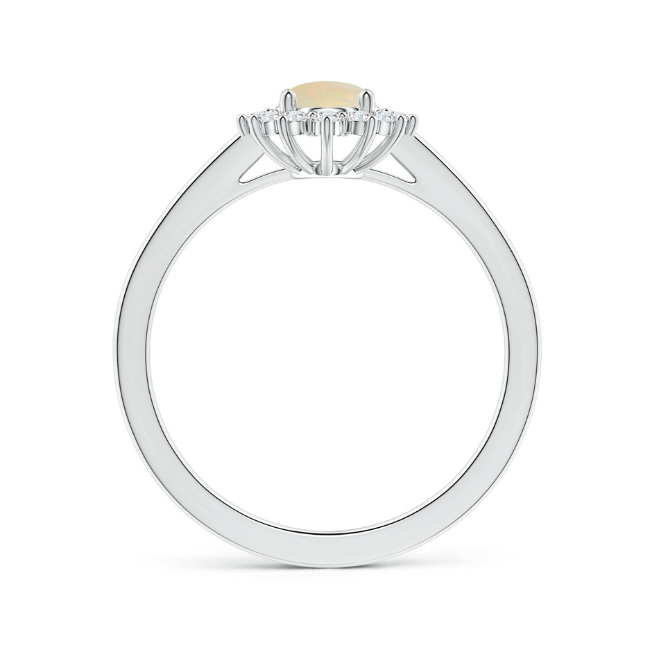 7.80x5.92x2.48mm AAA GIA Certified Princess Diana Inspired Oval Opal Ring with Halo in P950 Platinum side 199