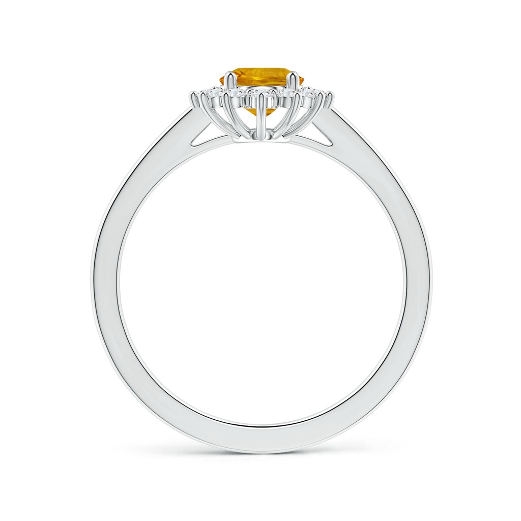 8.03x6.12x3.29mm AAAA Princess Diana Inspired Oval Yellow Sapphire Halo Ring in P950 Platinum Side 199