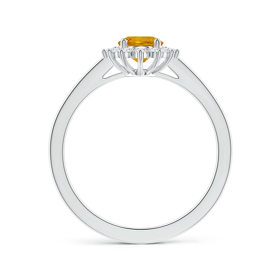 8.03x6.12x3.29mm AAAA Princess Diana Inspired Oval Yellow Sapphire Halo Ring in P950 Platinum Side 199